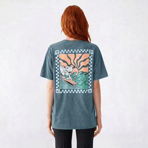 Juniors C-Life Mineral Wash Snoopy Surf Boyfriend Tee alternate view